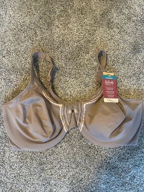 Olga Taupe Minimizer Underwire Bra with Lace Accent